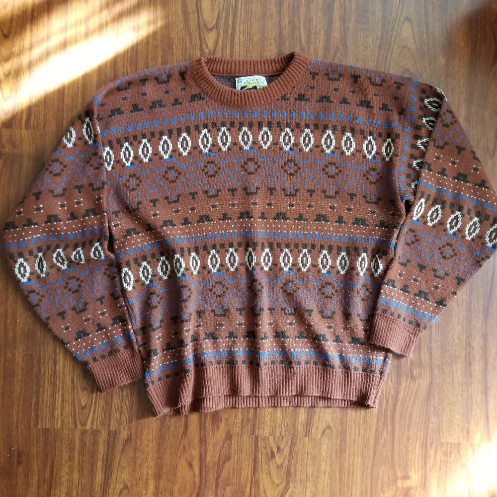 Vintage Le Tigre Sweater 80's VTG Abstract Shirt